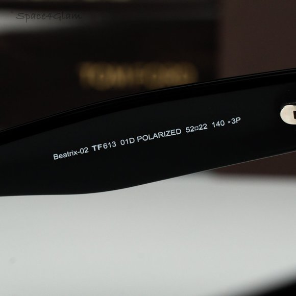 BRAND NEW Tom Ford FT0613/S 01D Black Grey Polar Grad Square Women Sunglasses - Picture 6 of 12